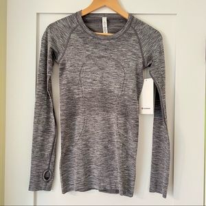 Lululemon Swiftly Tech Long Sleeve Crew (SLATE/WHITE)